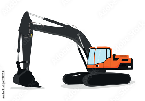 excavator on a white. vector illustration