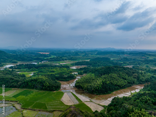 Aerial photography of pastoral scenery in Jiangxi, China