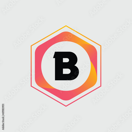 B logo Colorful Vector Design. Icon Concept. Abstract modern