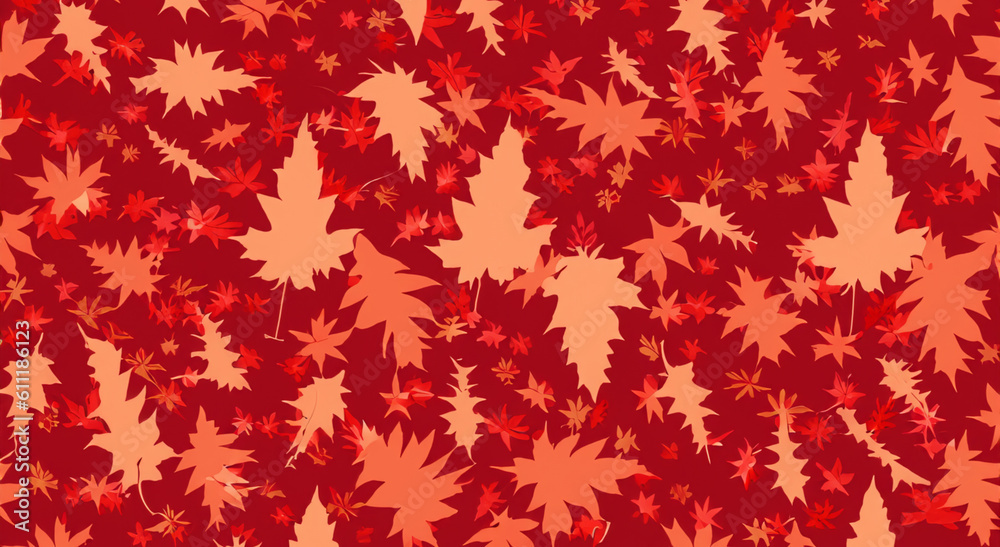 abstract autumn leaves background in red created with generative ai technology abstract autumn leaves background in red created with generative ai technology