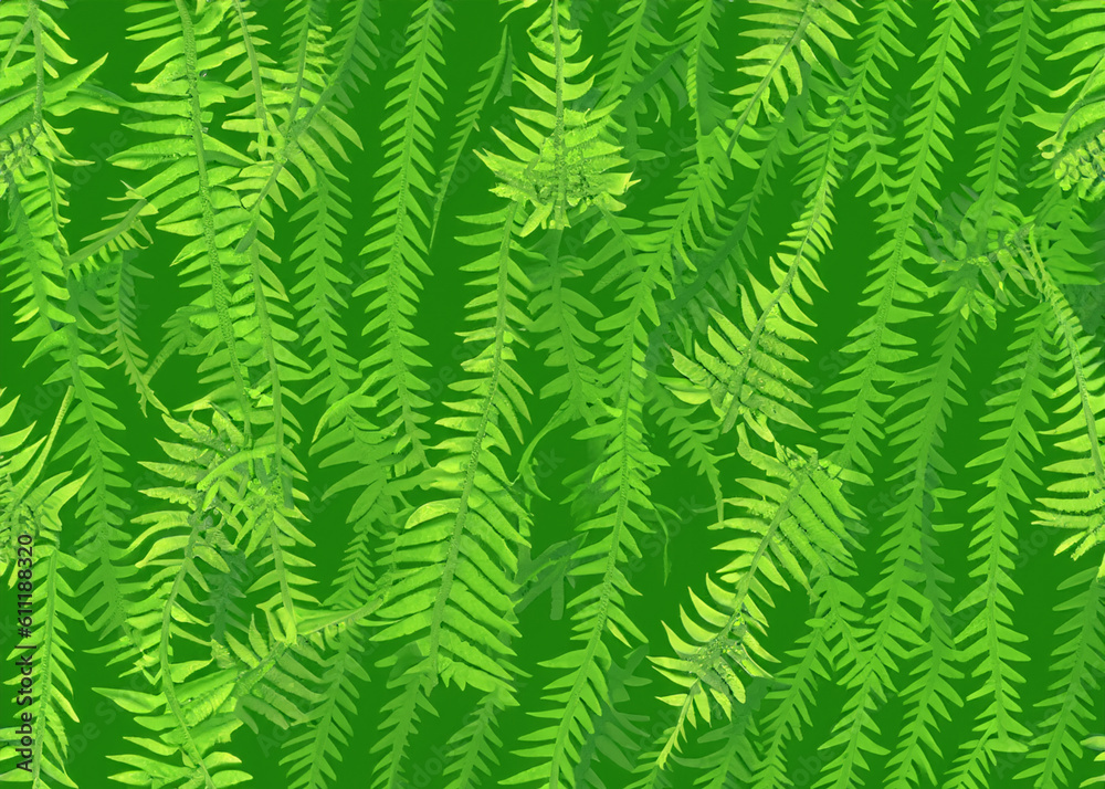 abstract green fern background created with generative ai technology