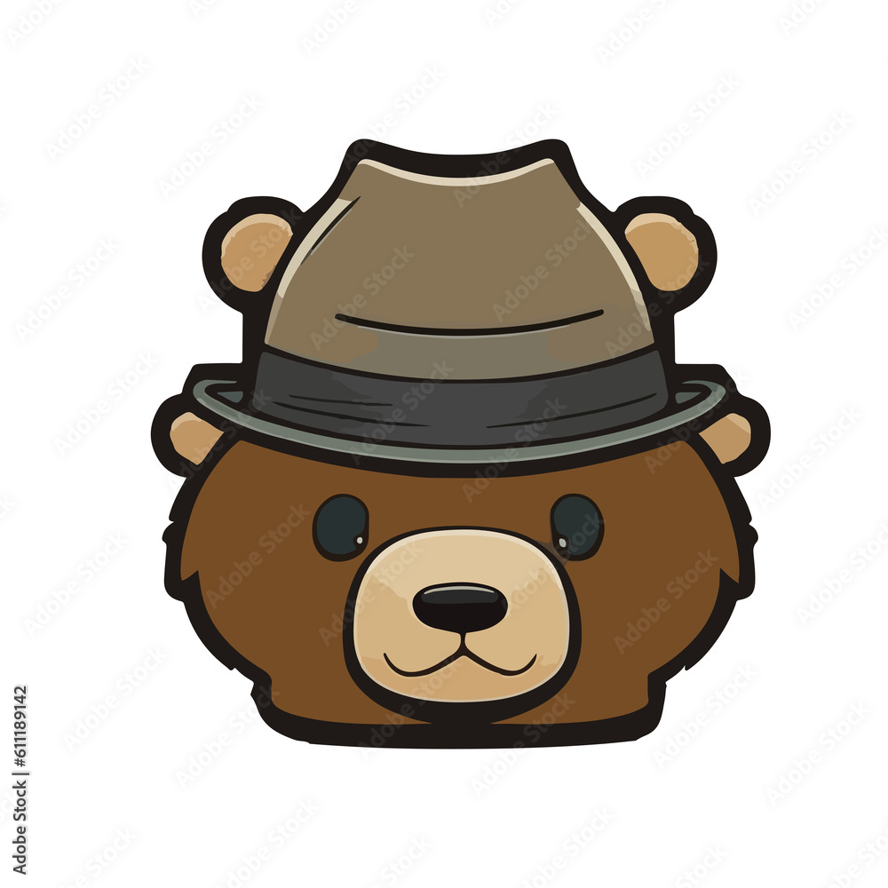 kawaii cowboy sherif bear mascot illustration kawaii cowboy sherif bear mascot illustration