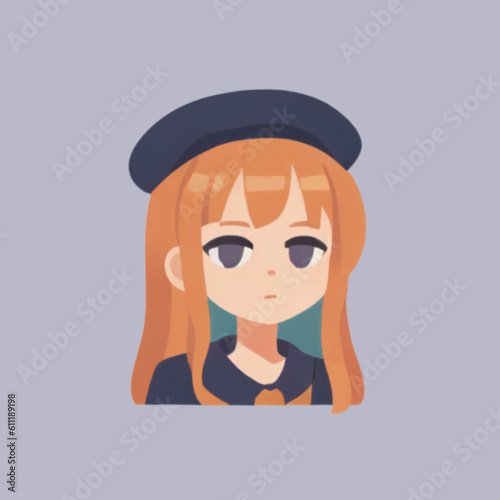 A girl with orange hair wearing a beret