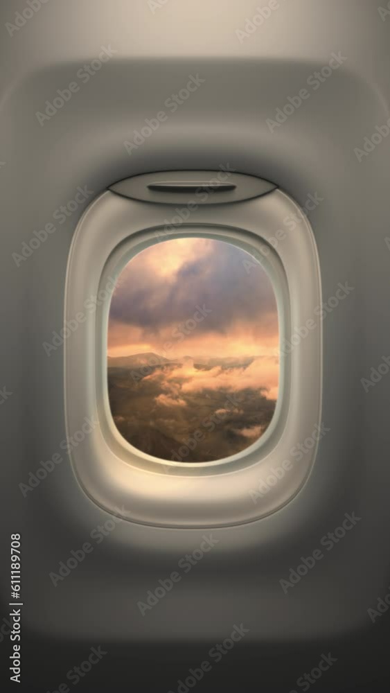 Sunset and Journey from the Airplane Window. Vertical. Sunset and Journey from the Airplane Window. Vertical.