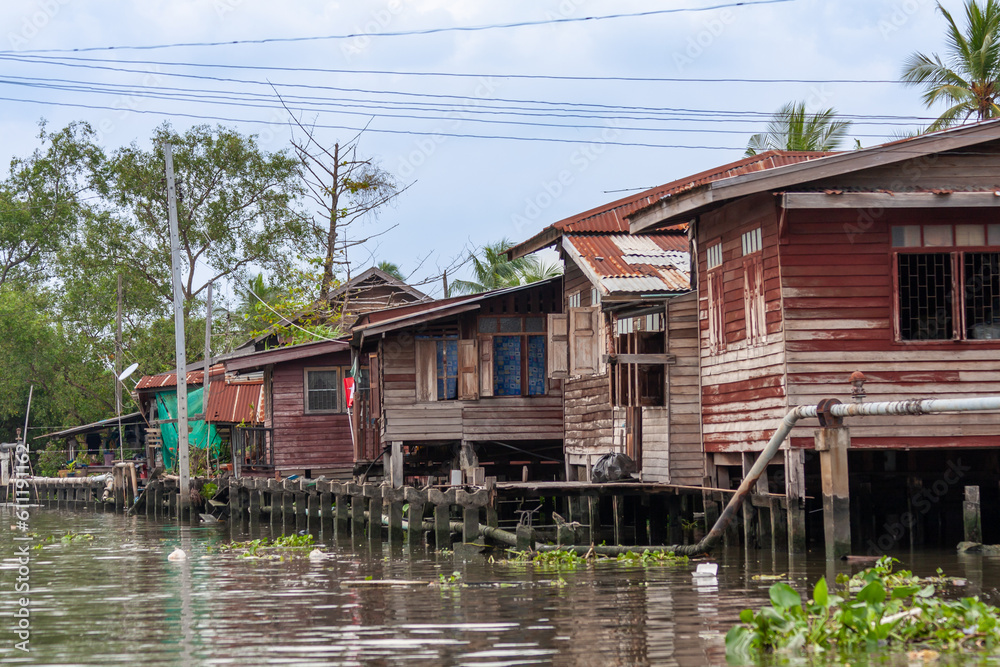 Wooden houses on a canal