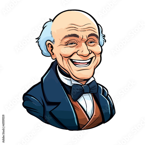 President John Quincy Adams smiling, AI Generated