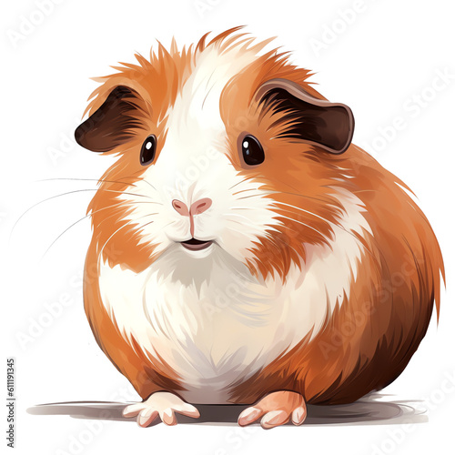 Guinea pig illustration isolated - Generative AI