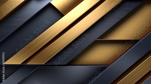 0653. Brass and Pewter Metallic Line Abstract Geometric Background. Generative AI