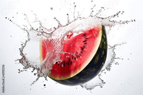 slice of watermelon in water