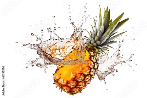 pineapple in water splash