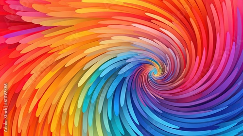 0680. Colorful Spectrum Swirl Line Abstract Geometric Background. Generative AI