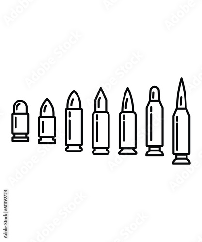 all size bullet icon set, vector best line icon.