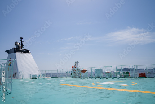 フェリー 甲板 デッキ 船旅 航海 photo