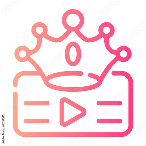 premium content Line Gradient Icon