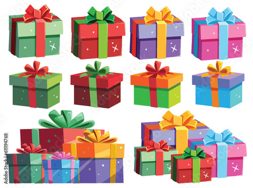 Set of simple gift box