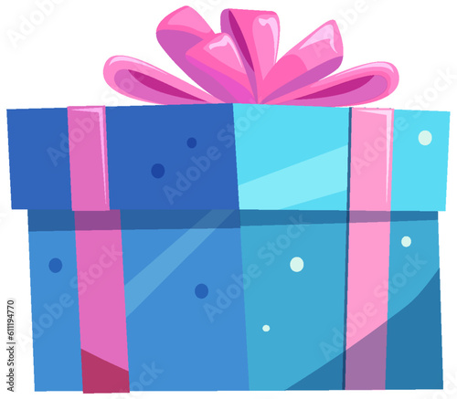 Blue gift box cartoon