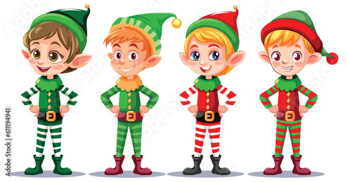 Set of Christmas cartoon characters