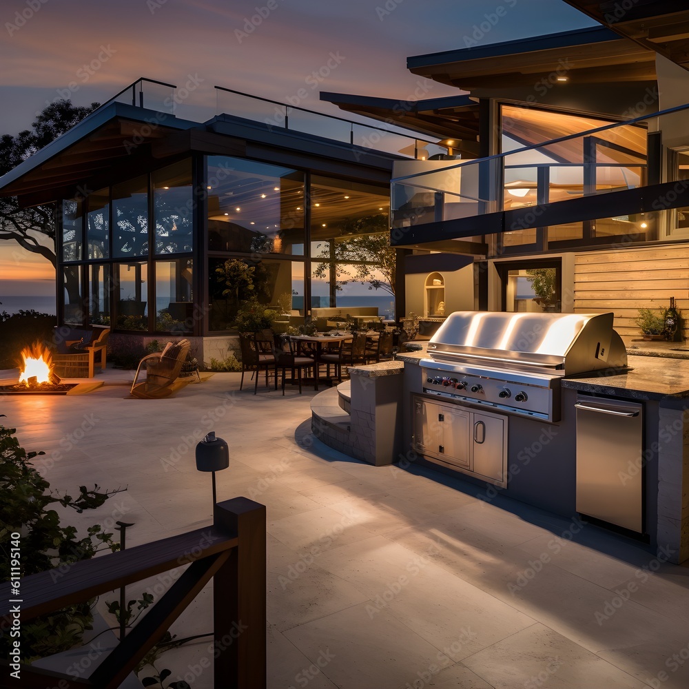 Custom outdoor kitchen area designs for the modern highend custom home