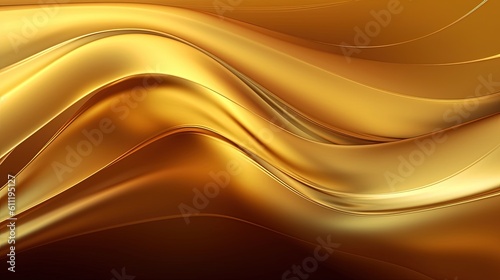 0879. Luxurious Gold Digital Wave Background. Generative AI