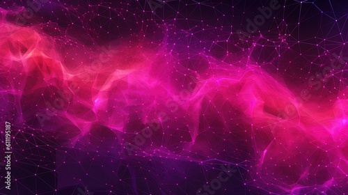 0883. Magenta and Purple Harmonious Cybernetic Network Background. Generative AI