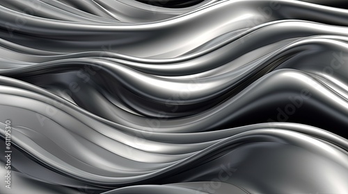 0900. Metallic Silver Digital Wave Background. Generative AI