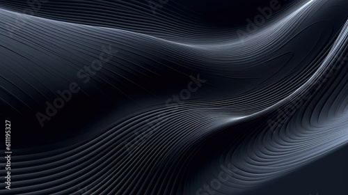 0905. Midnight Gray and Onyx Black Digital Wave Background. Generative AI © hamzahalderad