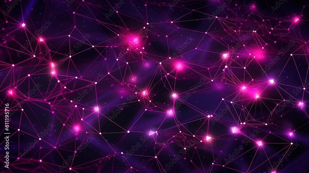 0931. Minimalist Neon Magenta and Purple Cybernetic Network Background. Generative AI 0931. Minimalist Neon Magenta and Purple Cybernetic Network Background. Generative AI