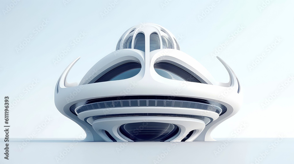 3D futuristic sci-fi white city architecture with organic skyscrapers, for science fiction or fantasy backgrounds, Abstract building, Generative AI illustration 3D futuristic sci-fi white city architecture with organic skyscrapers, for science fiction or fantasy backgrounds, Abstract building, Generative AI illustration