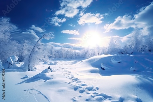 winter landscape background with snow © EnelEva