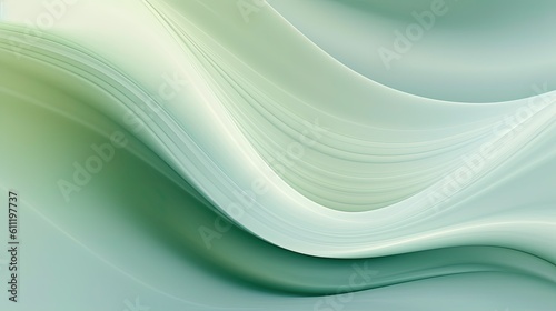 1063. Pale Green and Pearl White Digital Wave Background. Generative AI