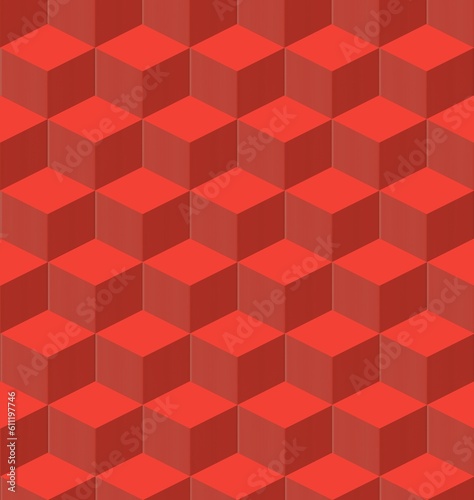 cube seamless geometric pattern. cube pattern. 3d cube. 3d cube seamless pattern. red cube.
