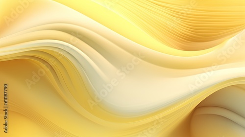 1069. Pale Yellow and Cream Digital Wave Background. Generative AI
