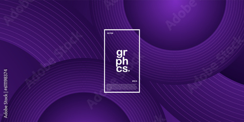 Abstract dark purple gradient illustration geometric background with 3d look circle purple and simple pattern. Dynamic design and luxury.Eps10 vector