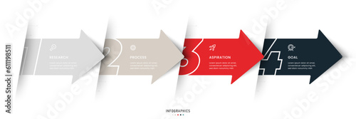 Vector Infographic label design template with icons and 4 options or steps. Can be used for process diagram, presentations, workflow layout, banner, flow chart, info graph.