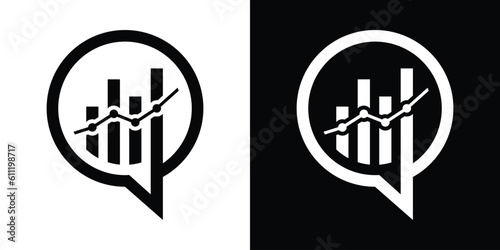logo design talk, chat, and graph financial icon vector illustration