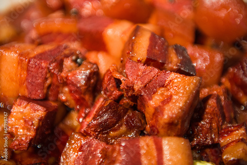 Chinese cuisine--Bouilli, stewed pork with brown sauce photo