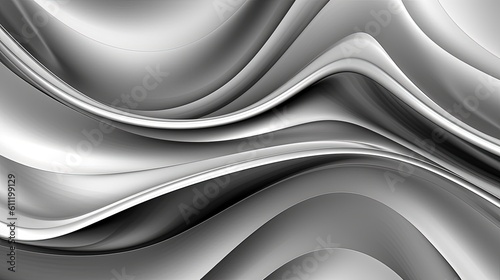 1181. Sleek Silver Patterns Digital Wave Background. Generative AI