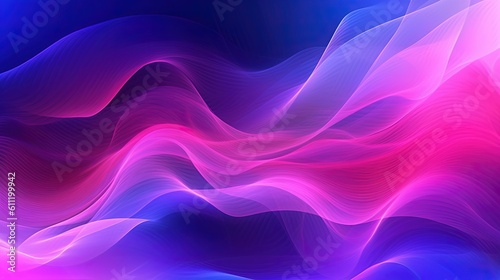 1221. Vibrant Purple and Electric Pink Digital Wave Background. Generative AI