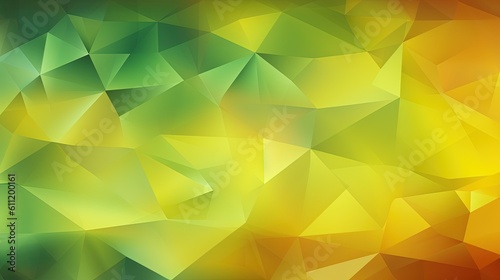 1239. Yellow and Green Gradient Polygon Background. Generative AI