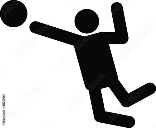 volleyball icon. playing volleyball sign. flat style.