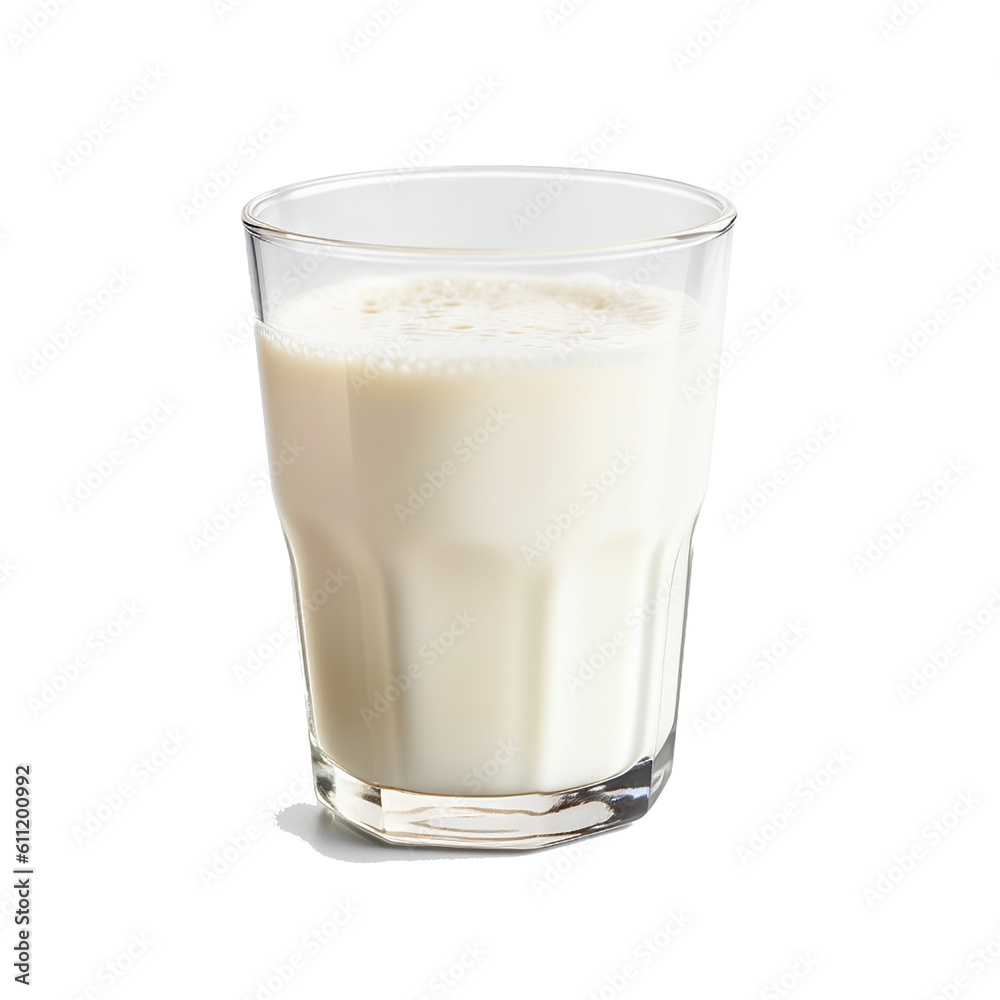 Glass of milk transparent png (Generative AI) Glass of milk transparent png (Generative AI)