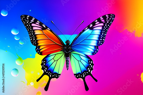 A butterfly on a multi colorful background © Asif