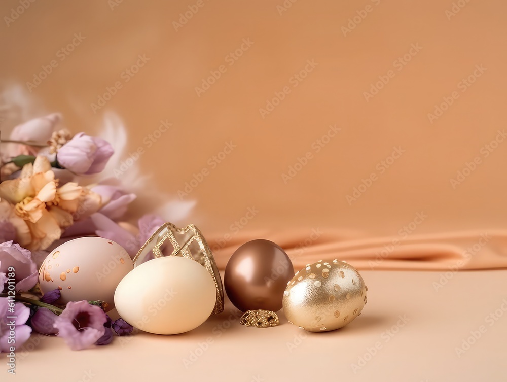 Easter eggs basket, beautiful bunny Easter eggs basket, beautiful bunny