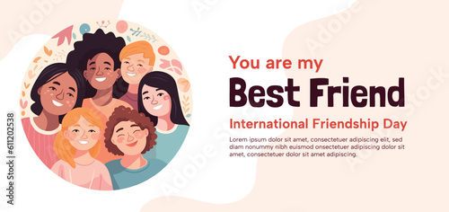 Happy Internasional Friendship Day poster card poster ilustration
