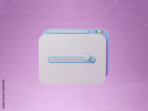 Minimal search bar design on pink pastel background , Blank search bar with magnifying glass ,Online web browser 3d rendering ,abstract search engine