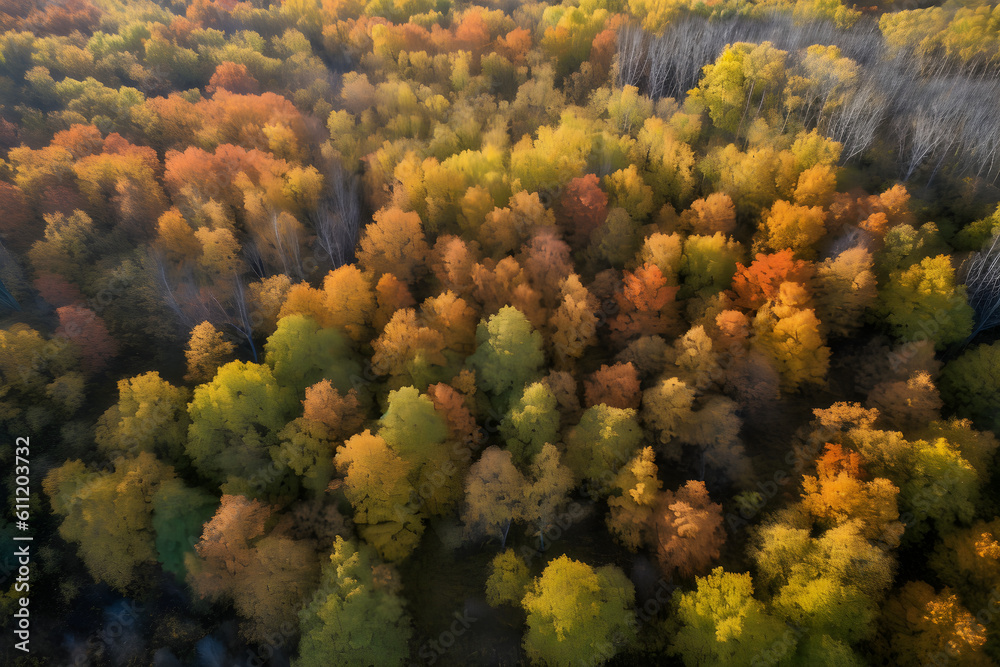 colourful autumn forest, Generative AI
