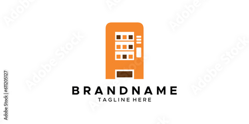 a vending machine themed graphic, on a white background. base vector graphics.