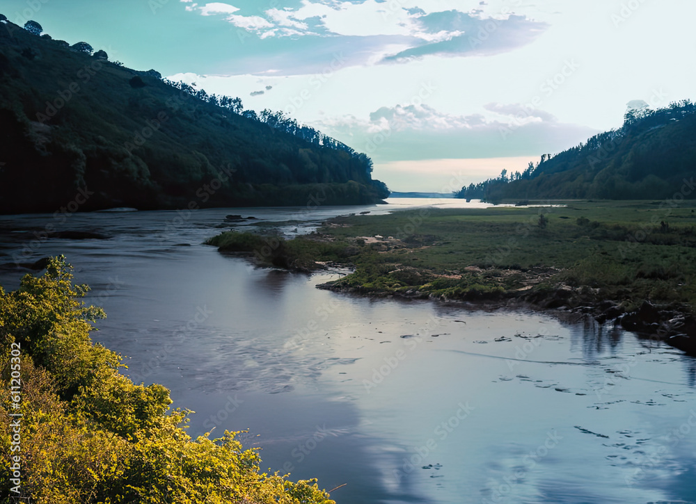 Obraz premium lake and mountains