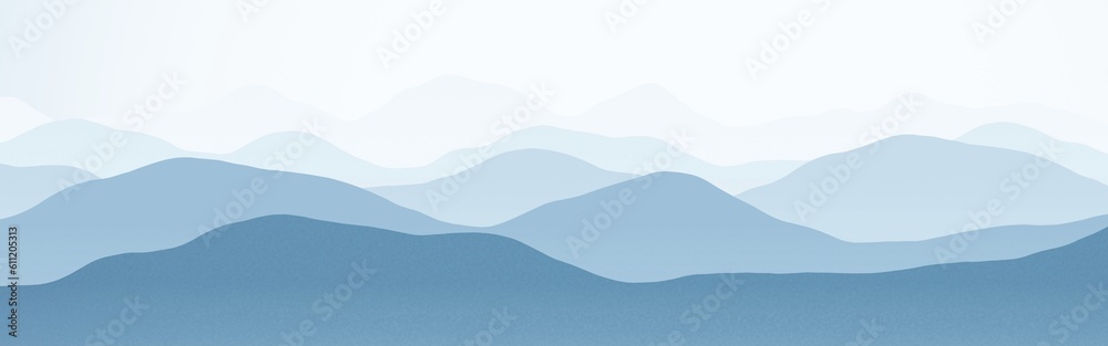 modern hills slopes in dawn digital art background or texture illustration