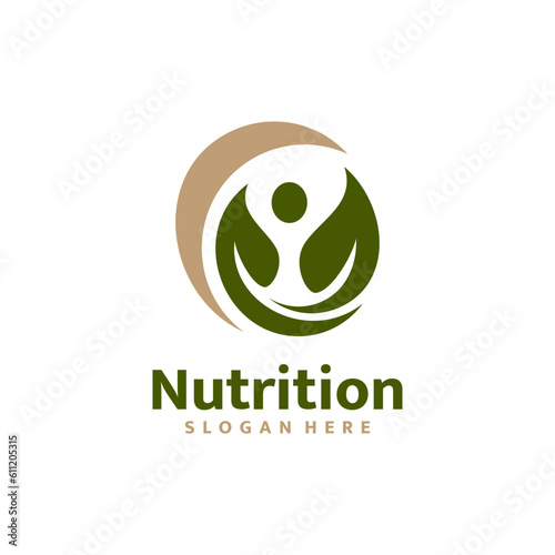 Healthy nutrition logo template design vector